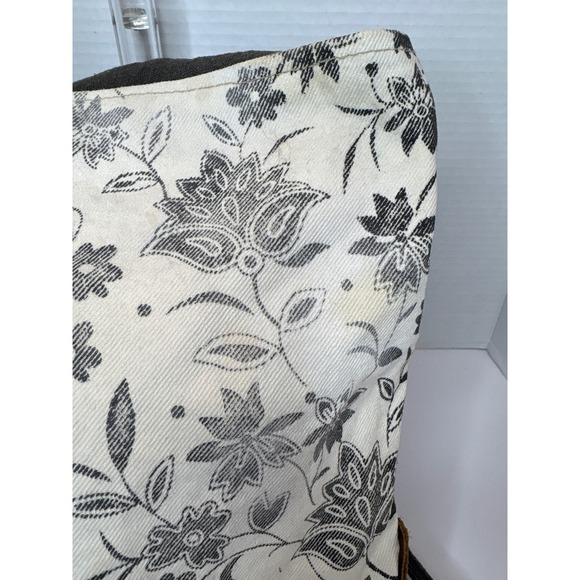 Myra Bag Cowhide Hair On Hide Floral Canvas Backpack Brown White Gray Boho - Picture 3 of 7